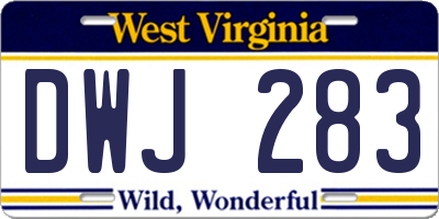 WV license plate DWJ283