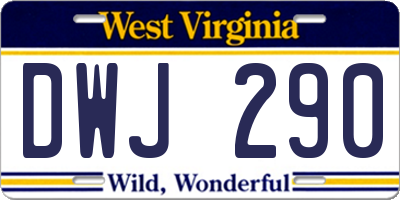 WV license plate DWJ290