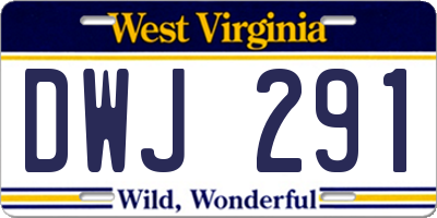 WV license plate DWJ291