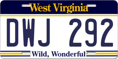 WV license plate DWJ292