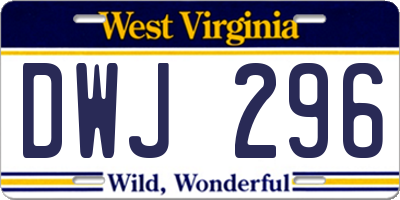 WV license plate DWJ296