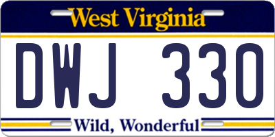 WV license plate DWJ330