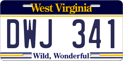 WV license plate DWJ341