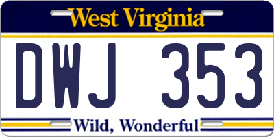 WV license plate DWJ353