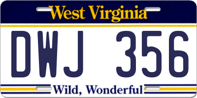 WV license plate DWJ356