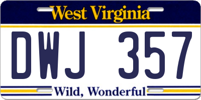 WV license plate DWJ357