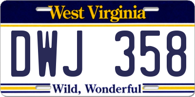 WV license plate DWJ358