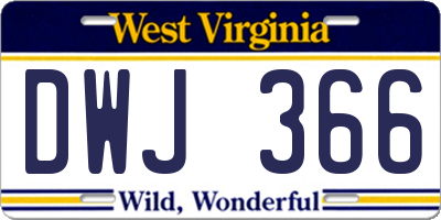 WV license plate DWJ366