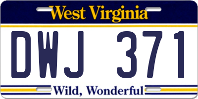 WV license plate DWJ371