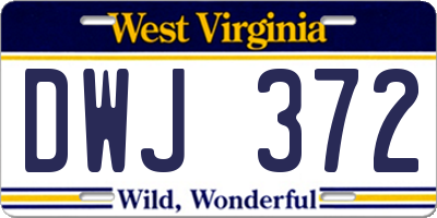 WV license plate DWJ372