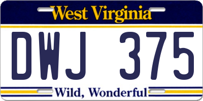 WV license plate DWJ375