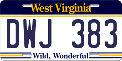 WV license plate DWJ383