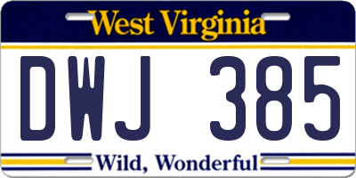 WV license plate DWJ385