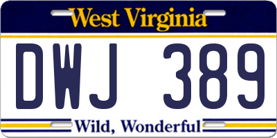 WV license plate DWJ389