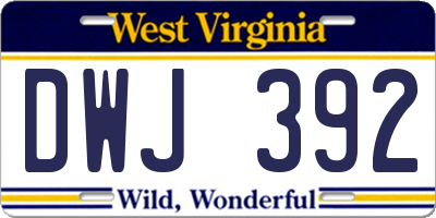 WV license plate DWJ392