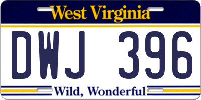 WV license plate DWJ396