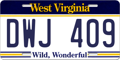 WV license plate DWJ409
