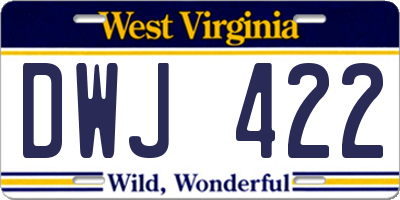 WV license plate DWJ422