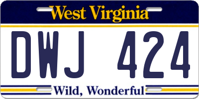 WV license plate DWJ424