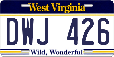 WV license plate DWJ426