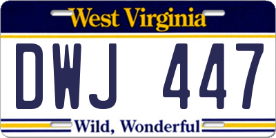 WV license plate DWJ447