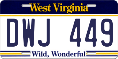 WV license plate DWJ449