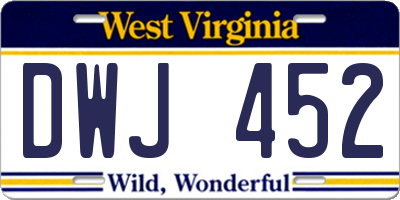 WV license plate DWJ452