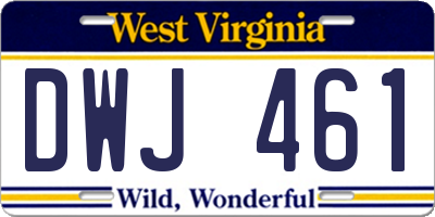 WV license plate DWJ461