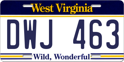 WV license plate DWJ463