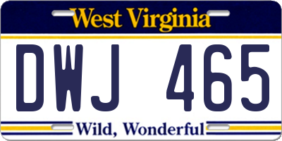 WV license plate DWJ465