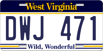 WV license plate DWJ471