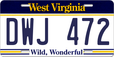 WV license plate DWJ472