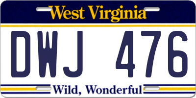 WV license plate DWJ476