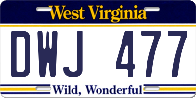 WV license plate DWJ477