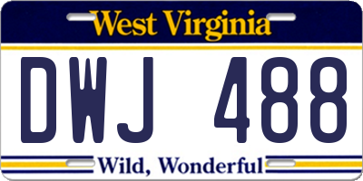 WV license plate DWJ488