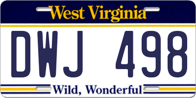 WV license plate DWJ498