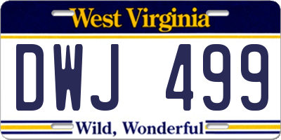 WV license plate DWJ499