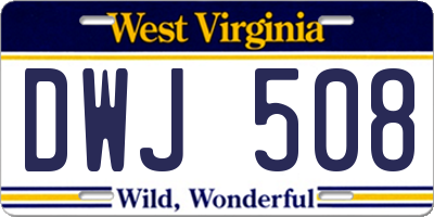 WV license plate DWJ508