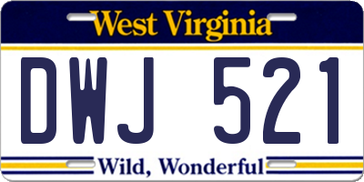 WV license plate DWJ521