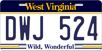 WV license plate DWJ524
