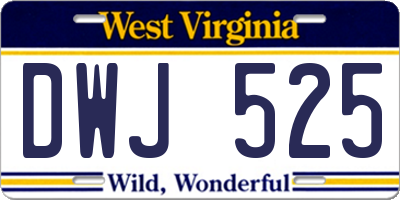 WV license plate DWJ525