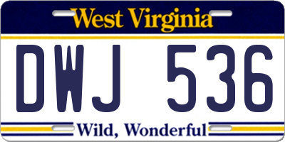 WV license plate DWJ536