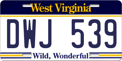 WV license plate DWJ539