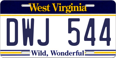 WV license plate DWJ544