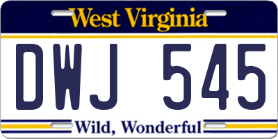 WV license plate DWJ545