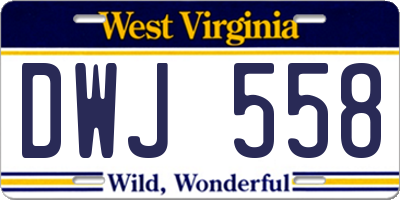 WV license plate DWJ558