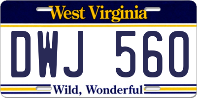 WV license plate DWJ560