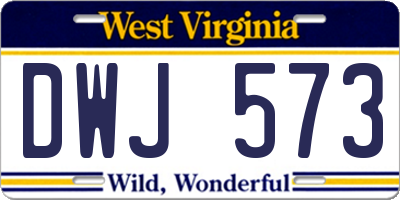 WV license plate DWJ573