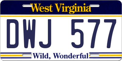 WV license plate DWJ577