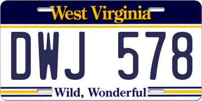 WV license plate DWJ578